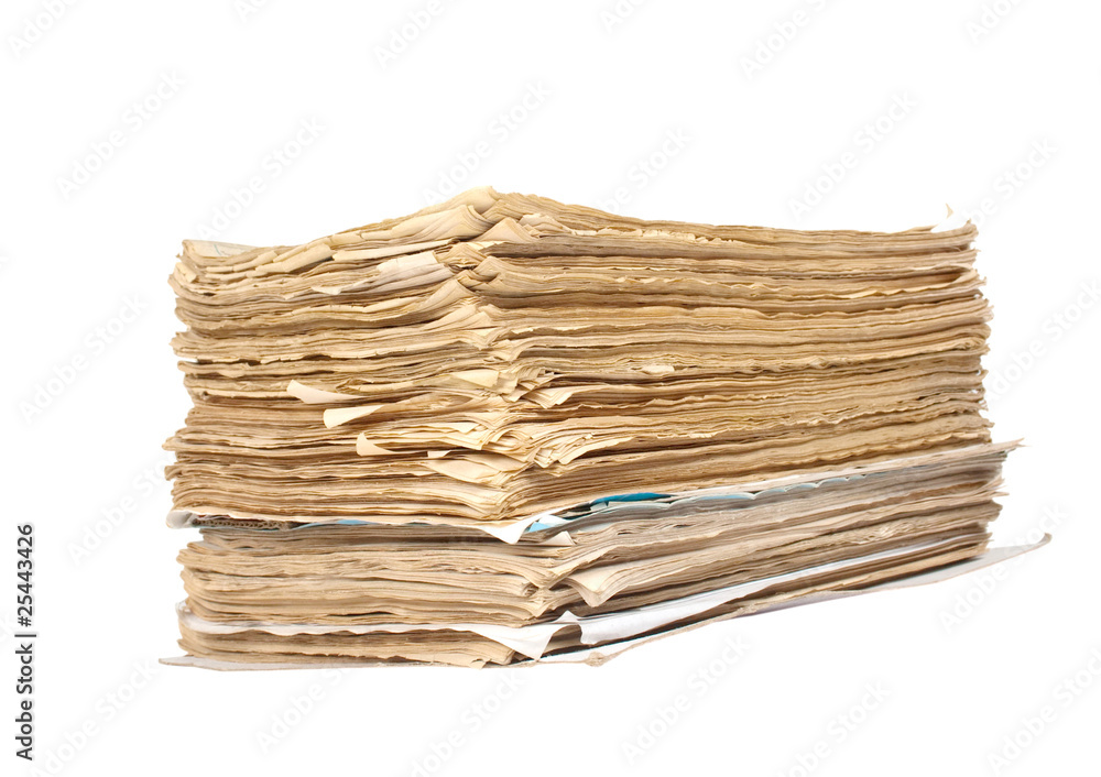 stack of old newspapers