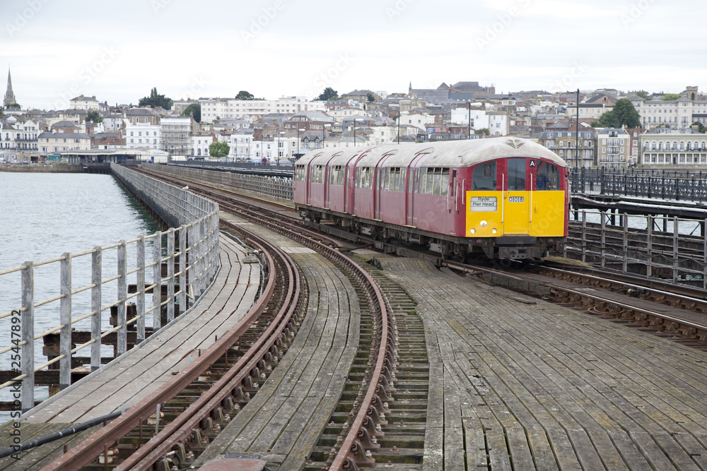 Train on Ryde Pier in the Isle of Wight, Hampshire, UK