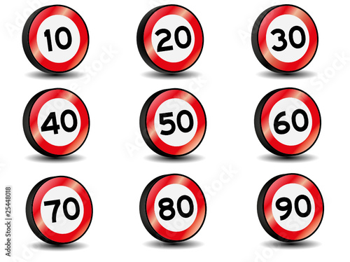 Geschwindigkeitsbegrenzung/Verkehrsschild - Vektor