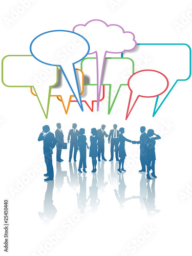 Communication Network Media Business People Talk Colors