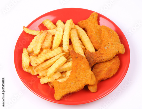 Fish and chips - fish shaped fish fingers for kids