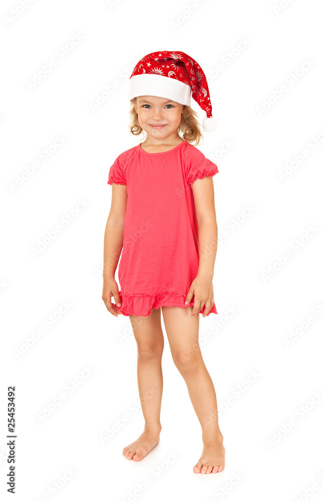 Joyful child in the New Year's cap. Joyful child in the New Year's cap.