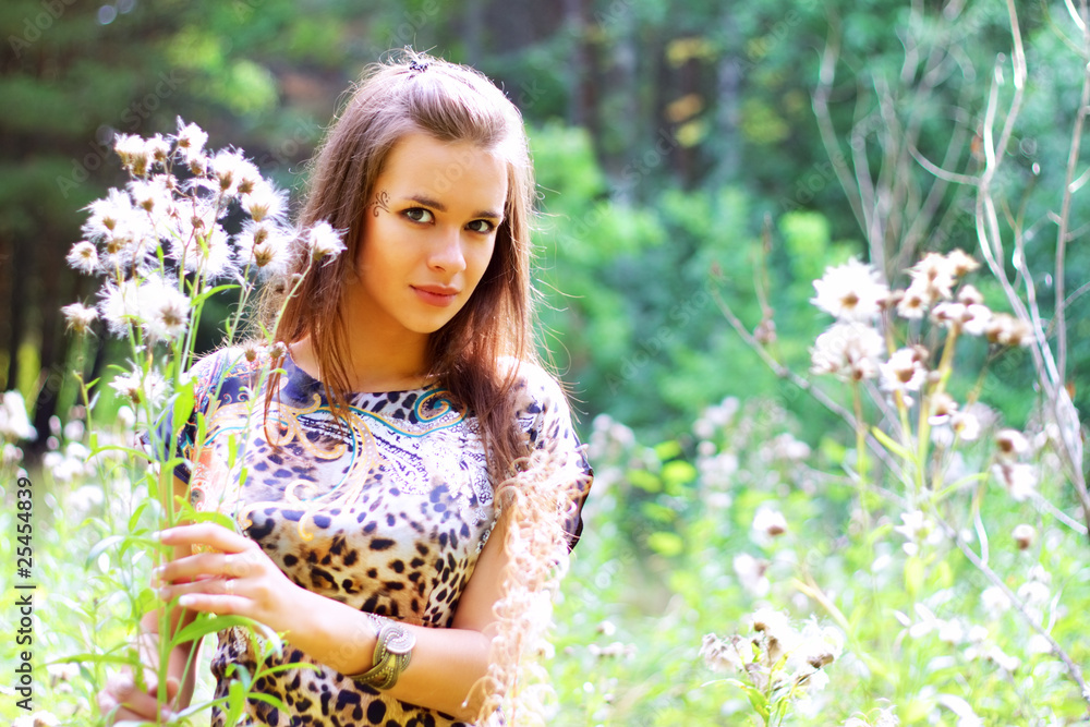 An attractive girl on the nature An attractive girl on the nature
