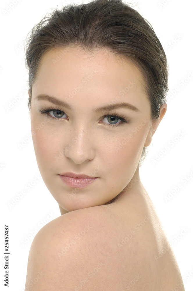 Close up beautiful girl with health skin of face Close up beautiful girl with health skin of face
