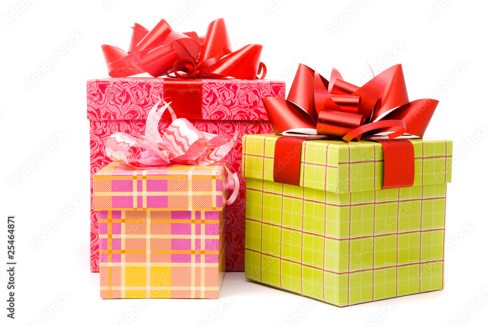 Obraz premium Three gift box studio shot