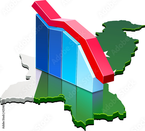 Statistiques du Pakistan à la baisse (détouré)