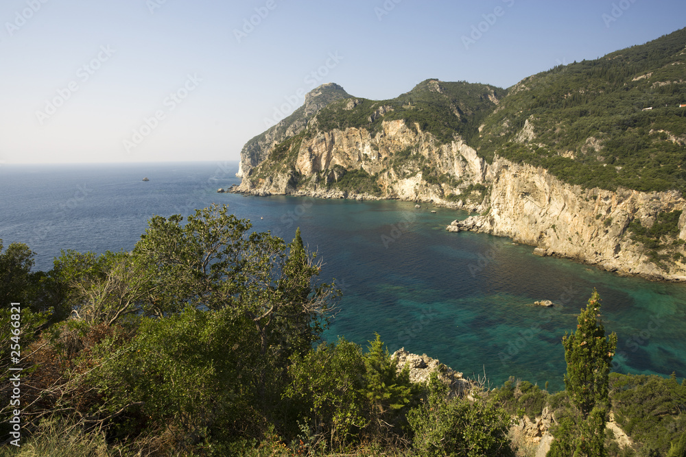 Naklejka premium Silent bay at Paleokastritsa, Korfu