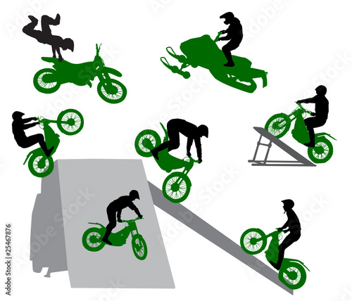 Stunt show on a motorcycle.
