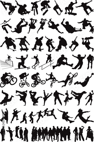 Urban sport & people silhouettes