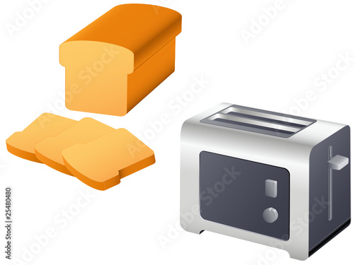 Toaster und Toastbrot