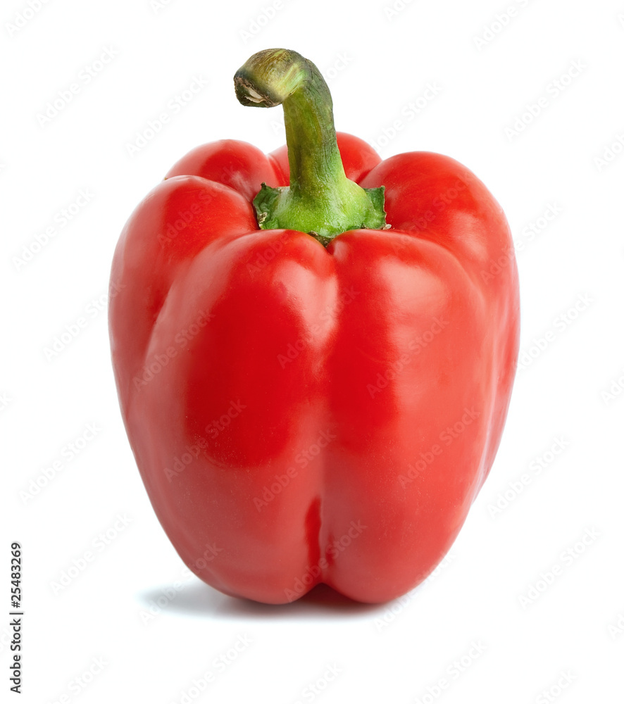 Bright red pepper isolated on white. Bright red pepper isolated on white.