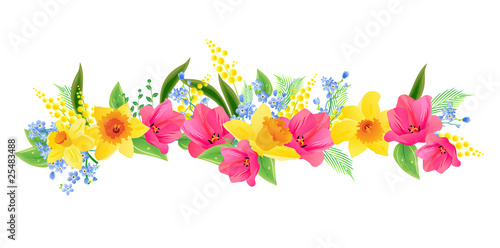 Floral design element  with tulips