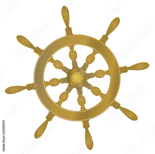 captain's steering wheel isolated