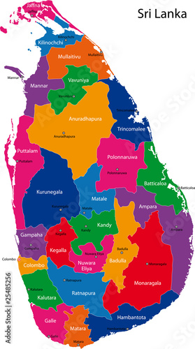 Map of the Democratic Socialist Republic of Sri Lanka