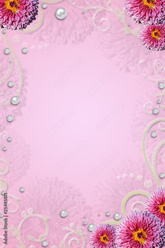 Abstract background with pink fliwers