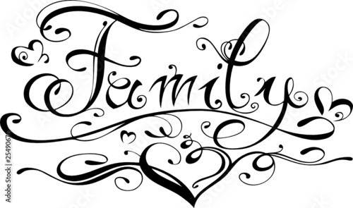 Family, Familie, Tattoo Schriftzug, Logo