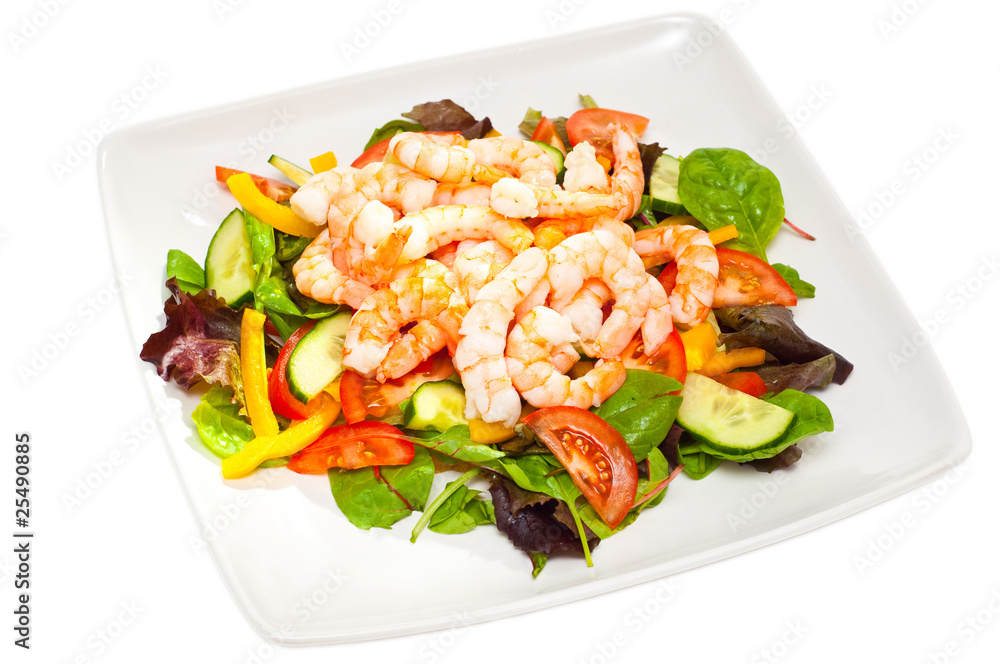 healthy, simple prawn salad isolated healthy, simple prawn salad isolated