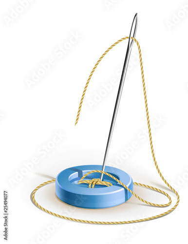button with needle and thread