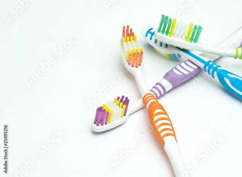 Colourful toothbrushes