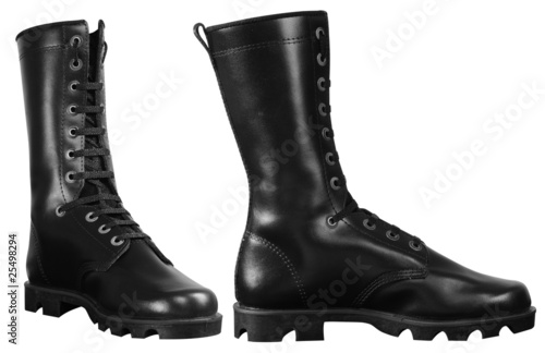 Army boots. Isolated