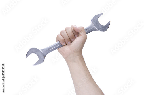 Schraubenschlüssel in der Hand