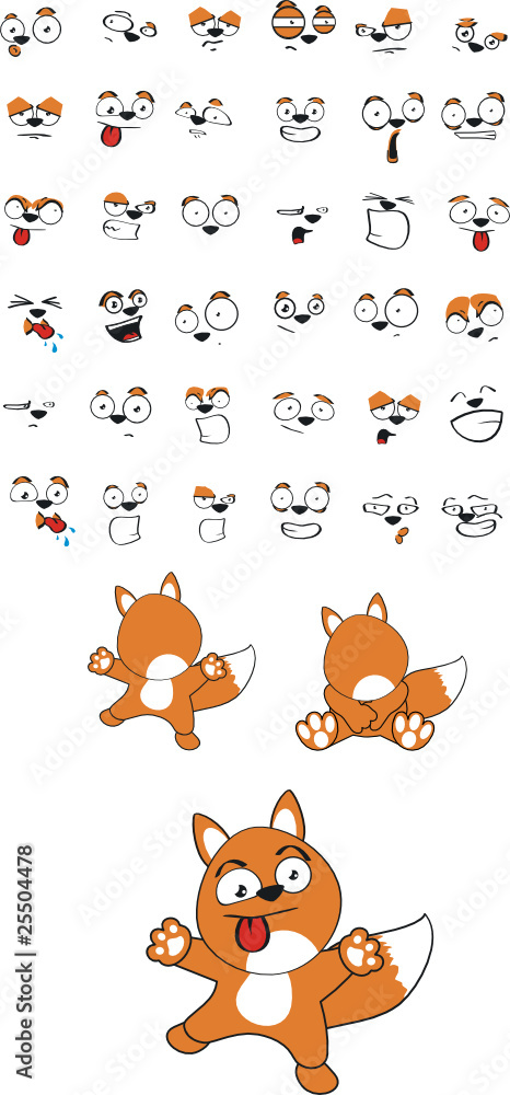 fox cartoon set2 fox cartoon set2