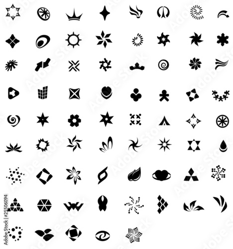 72 different black vector icons (set 1). © Anna Tyukhmeneva