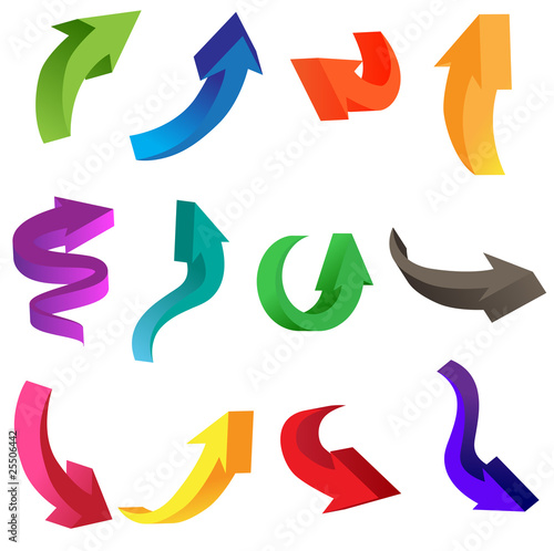 Set of different colored arrows