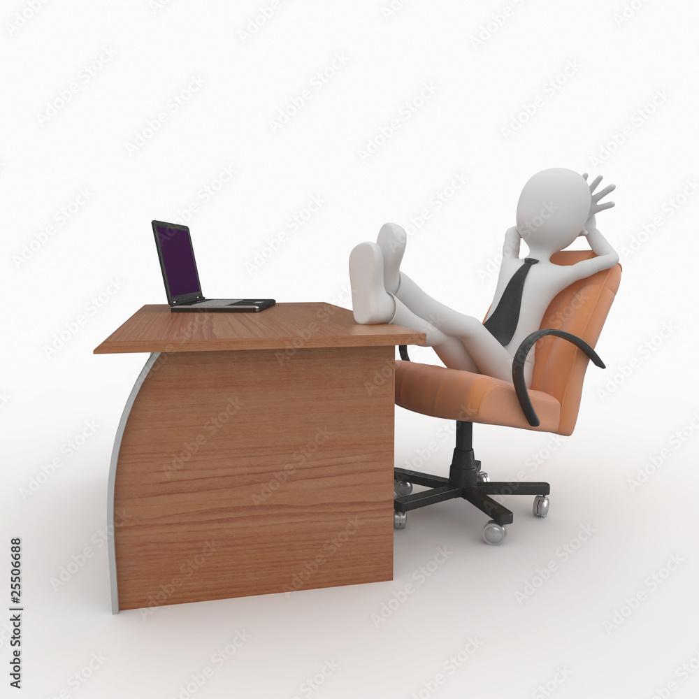 3d man boss at office 3d man boss at office