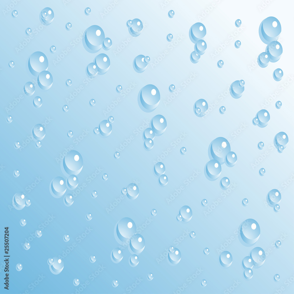 Water drops pattern over light blue background