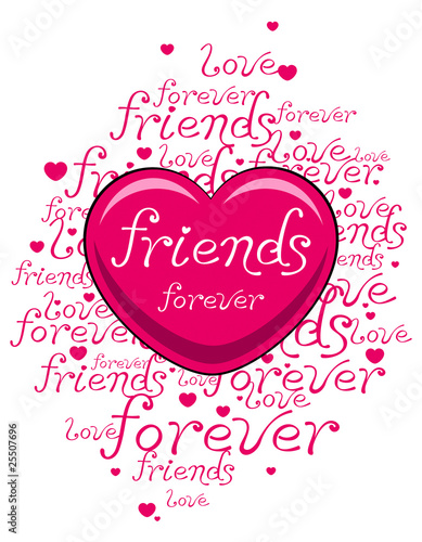 friends heart pink