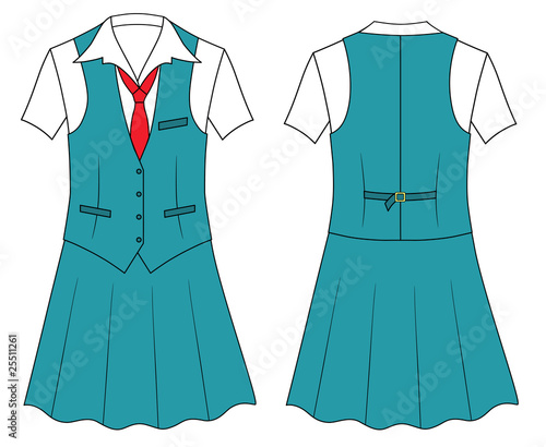 Woman cashier or seller clothes
