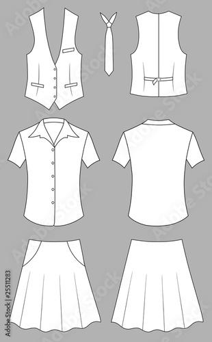 Woman cashier or seller clothes
