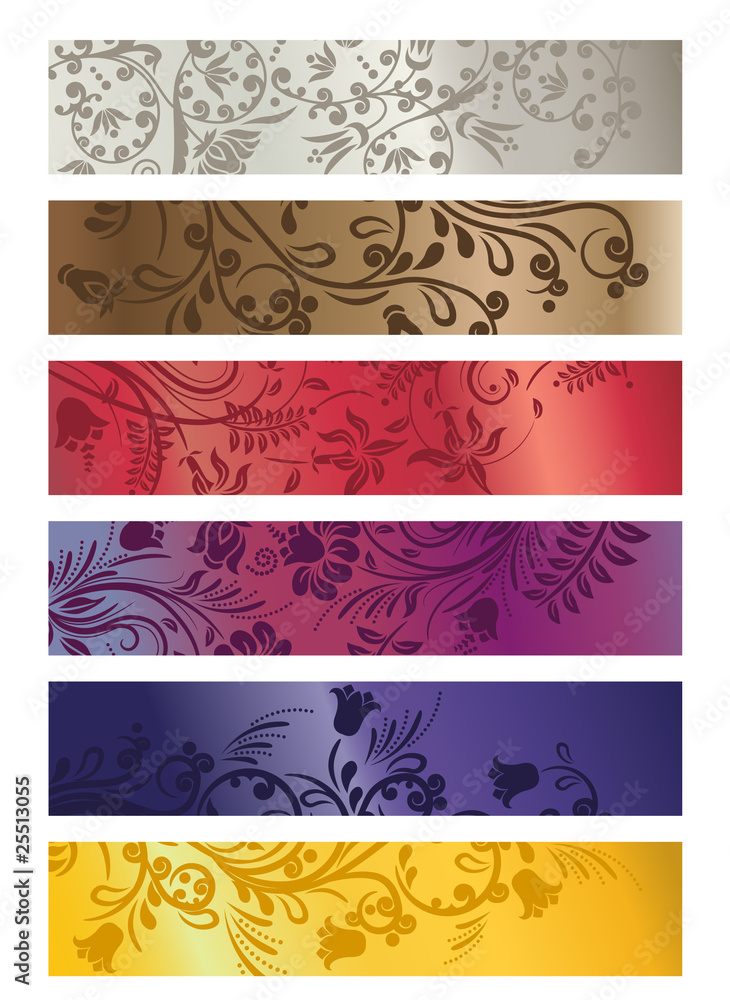 Set of ornate banners