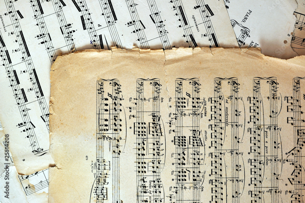 Old music sheet pages - art background