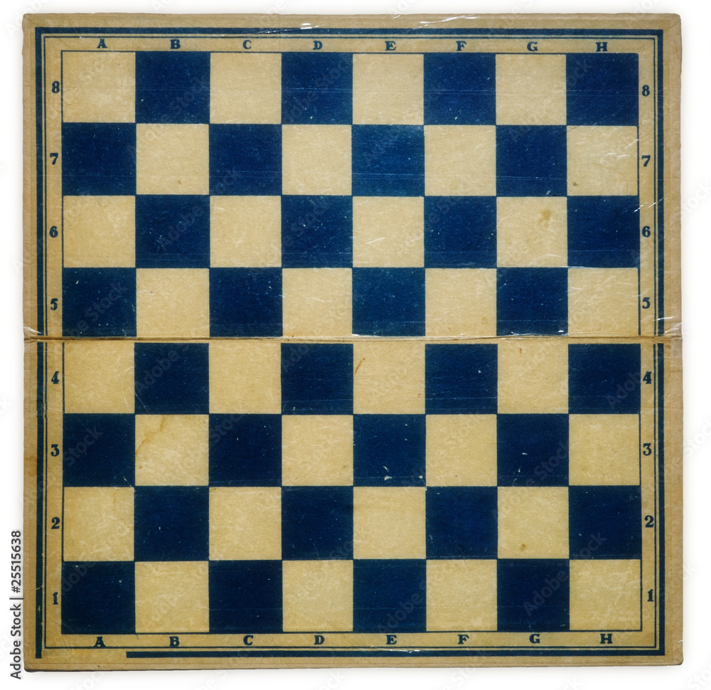 Old dirty retro chess board