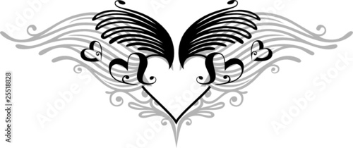 Flügel, Herz, Liebe, love, Herz, design element