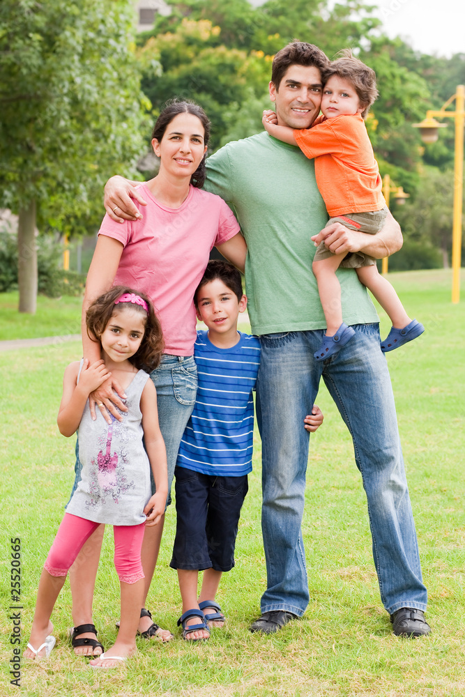 Happy family of five