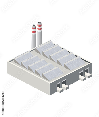 Industrial building / Vector Illustration / Isometric