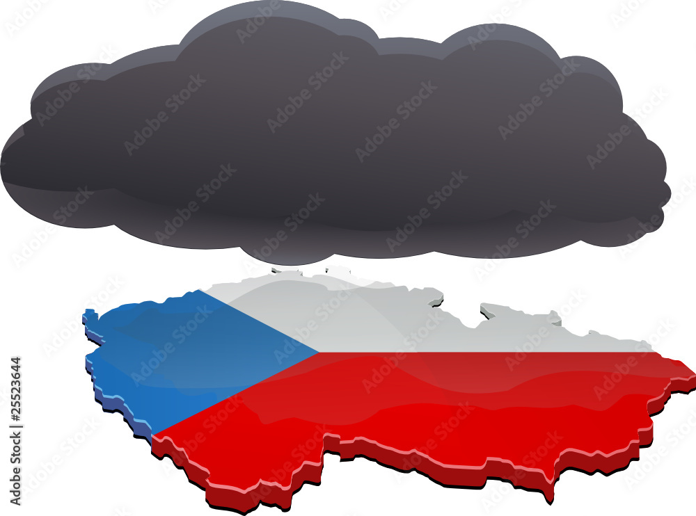 Fototapeta premium République Tchèque sous un nuage noir (détouré)