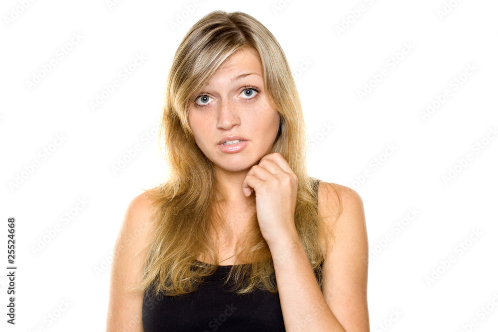 Young woman looking surprised