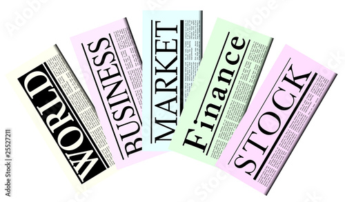 Fictitious Financial Newspapers With Lorem Ipsum Copy