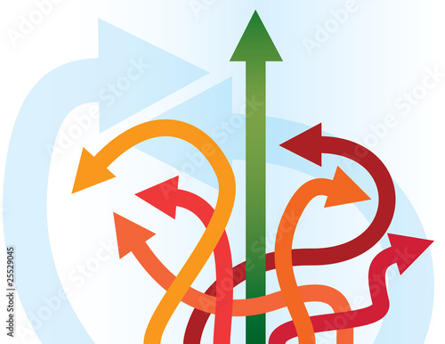 lots of arrows but only one pointing straight upwards