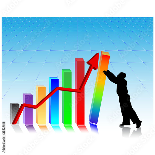 3d Business diagram crisis.Vector