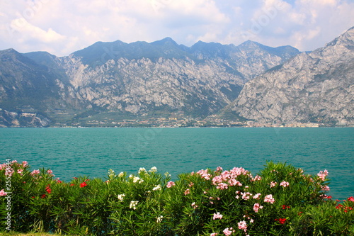 Obraz na plátně Panorama sur le lac de Garde et Limone sul Garda, Italie