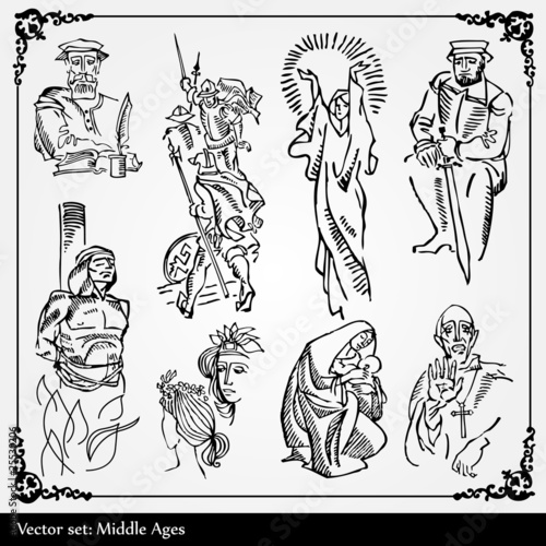 Medieval people vector