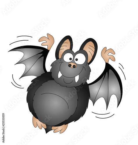 Halloween cartoon bat isolated on white background