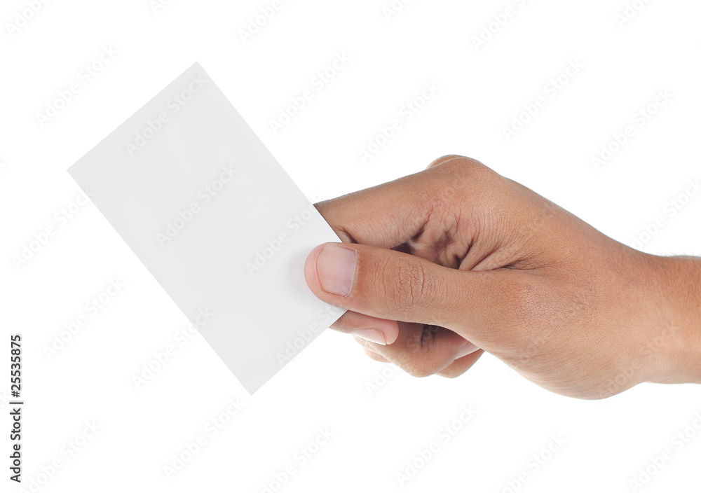 Holding a business card 2 Holding a business card 2