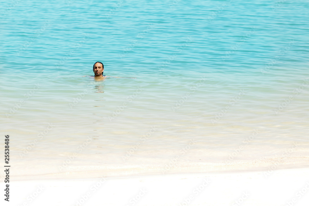 Man in water Man in water