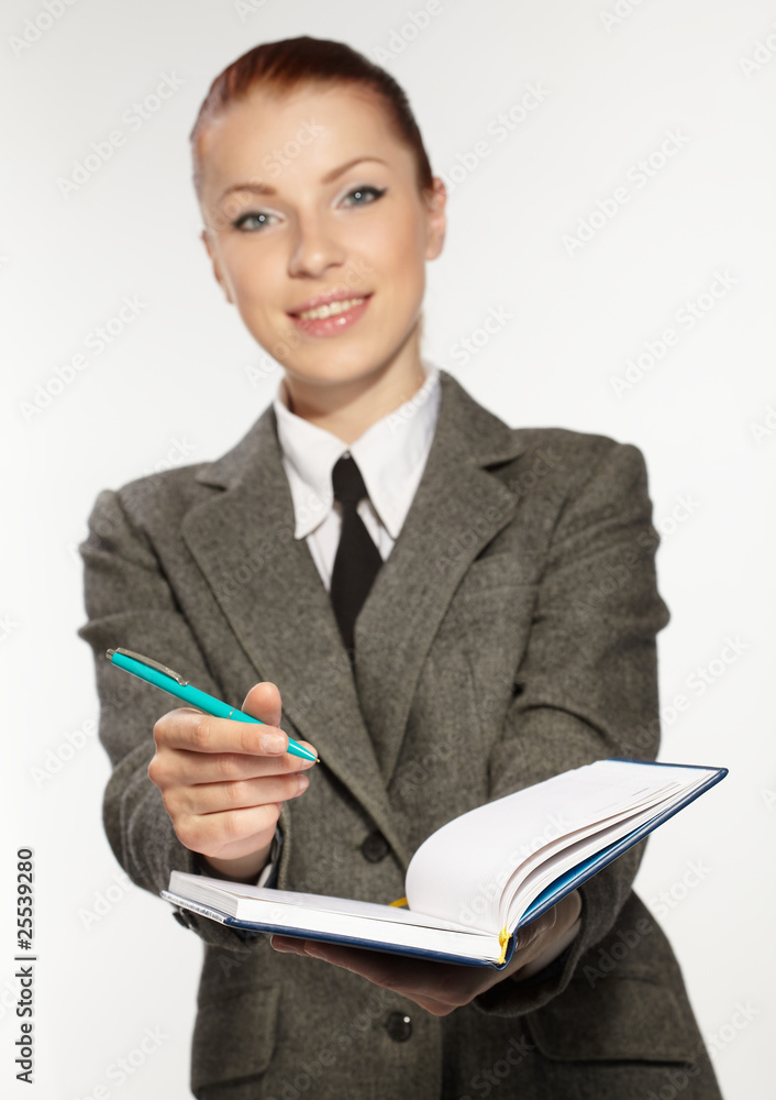 businesswoman wih personal organizer businesswoman wih personal organizer